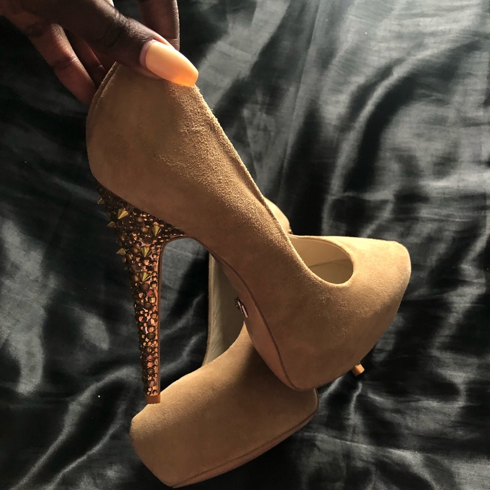 Suede high heels